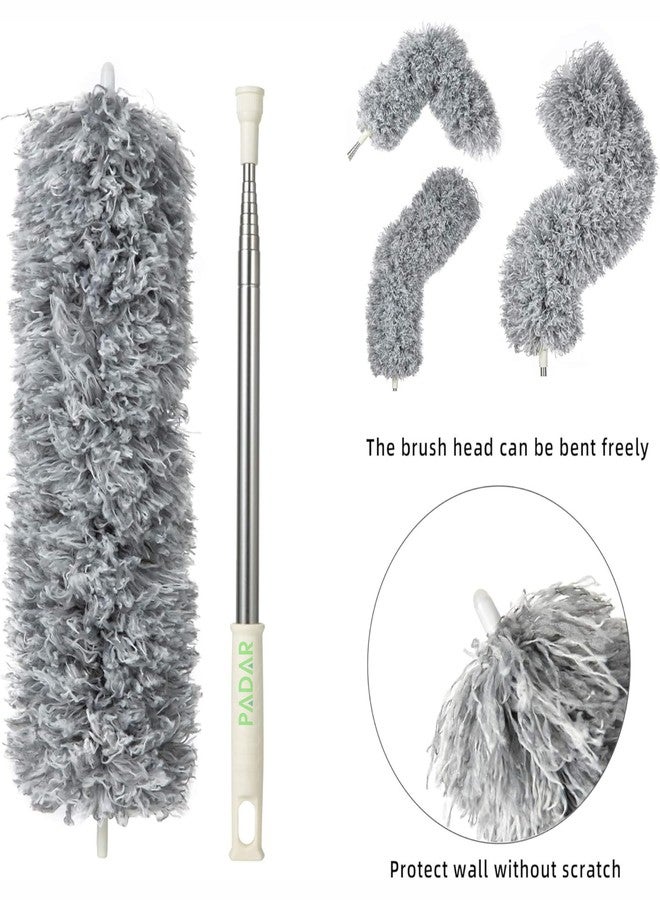 PADAR Ceiling Fan Duster with Long Handle |Microfiber Feather Fan Cleaning Mop, Brush & Dusting Stick | Extendable Dusting Brush & Mop for Ceiling Fans, Walls & Kitchens, Grey, 30 L x 3 W Centimeters - Image 2